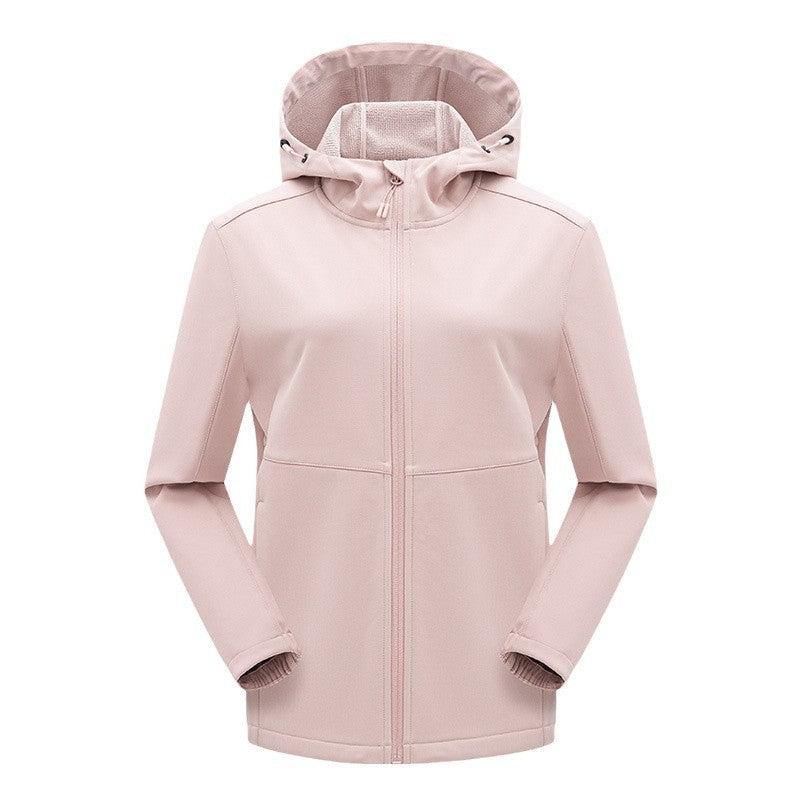 Men's technical softshell jacket with fleece-lined hood and elastic stretch cut Chichicherry