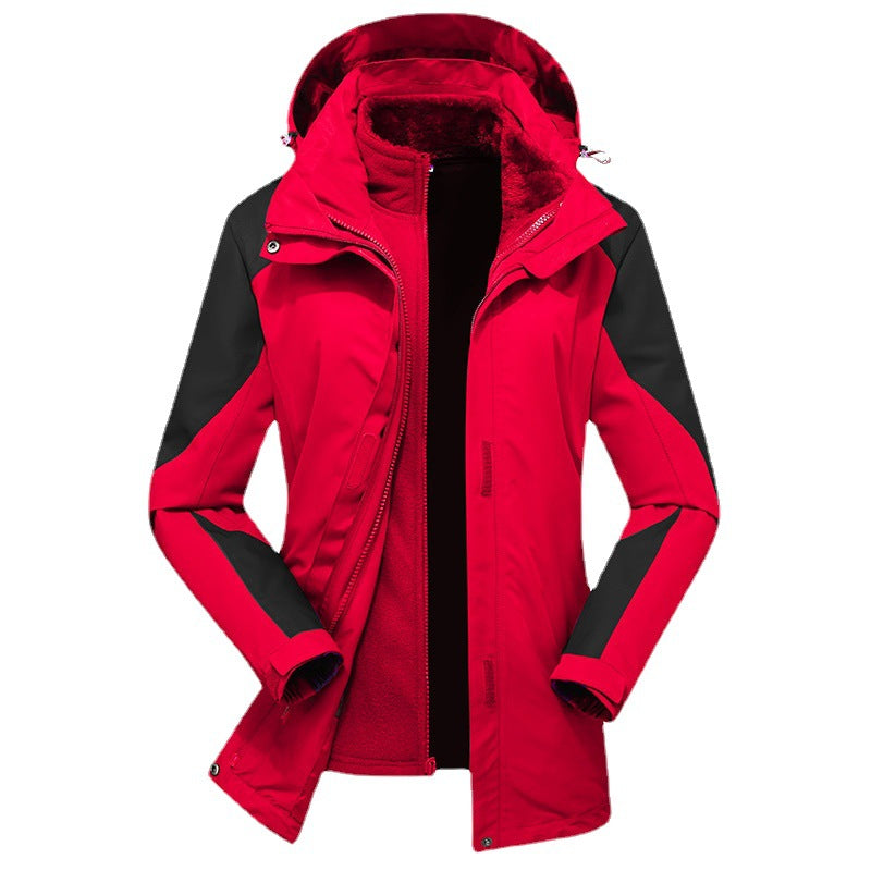 Women's two-layer softshell jacket with removable teddy fleece inner jacket and adjustable hood Chichicherry