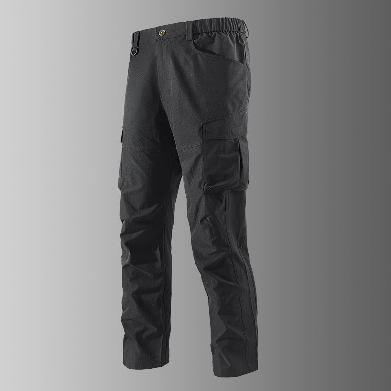 Men's Outdoor Cargo Pants with elastic waistband, pre-shaped knees, and multifunctional pockets Chichicherry