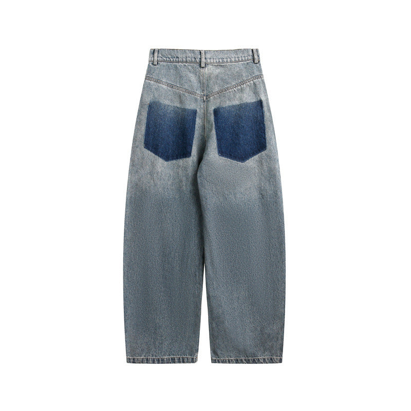 Women's High-Waist Baggy Jeans with Applied Front Pockets and Destroy Details Chichicherry