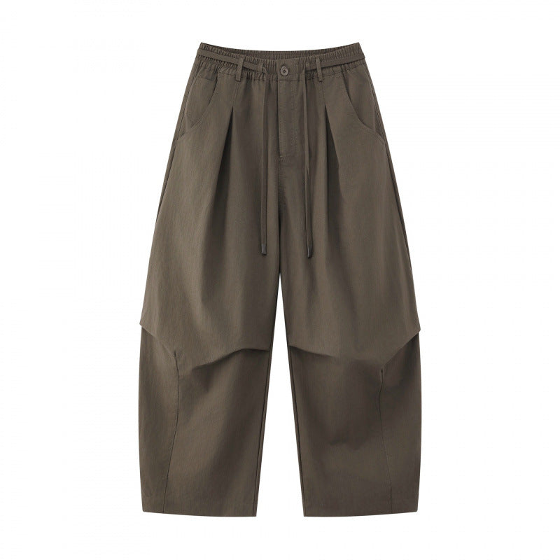 Unisex wide layered pants with balloon-shaped silhouette, high waist and drawstring Chichicherry