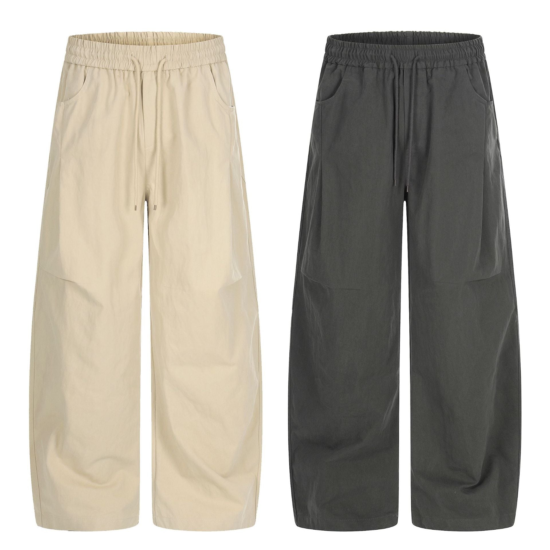 Women's Wide Culotte Pants with Elastic Drawstring Waist and Large Side Pockets Chichicherry