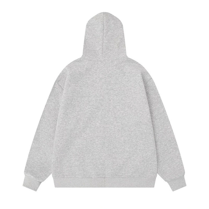 Women’s hooded sweatshirt jacket with embroidered dachshund motif and dotted hood lining Chichicherry