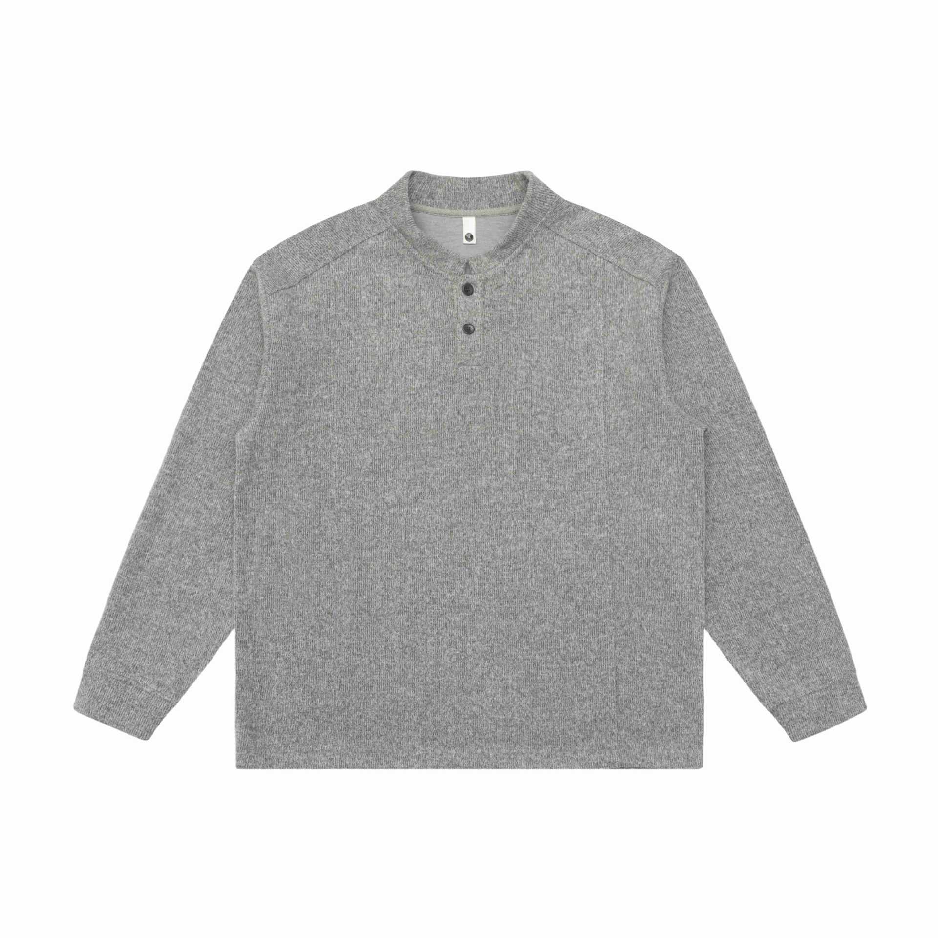 Unisex fine-knit Henley pullover with turtleneck and raglan sleeves Chichicherry
