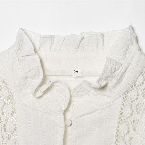 Ladies romantic Victorian lace blouse with stand-up collar and balloon sleeves Chichicherry