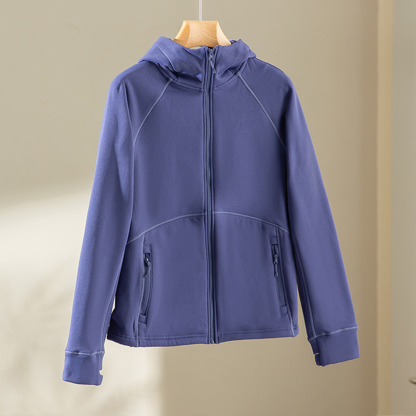Women's Hooded Fleece Jacket with Full-Length Zip, Ergonomic Seams and Zipper Pockets Chichicherry