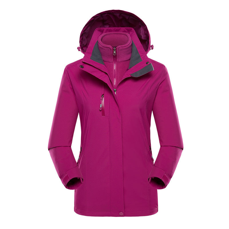 Men's three-piece softshell winter jacket with removable fleece inner jacket and detachable hood Chichicherry