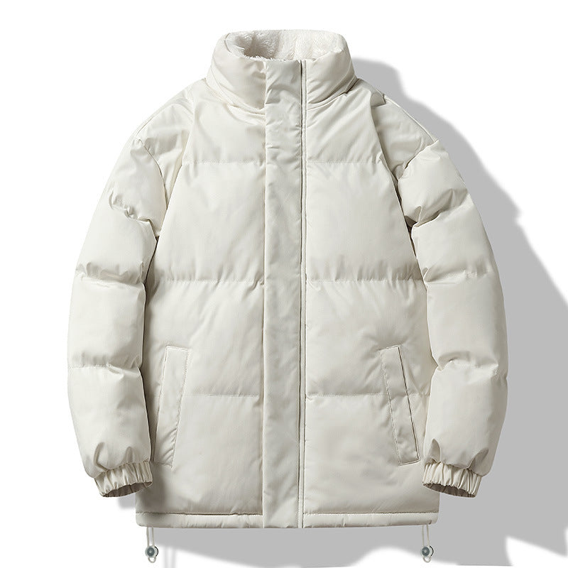 Men's loosely cut padded quilted jacket with high collar and Sherpa inner collar Chichicherry