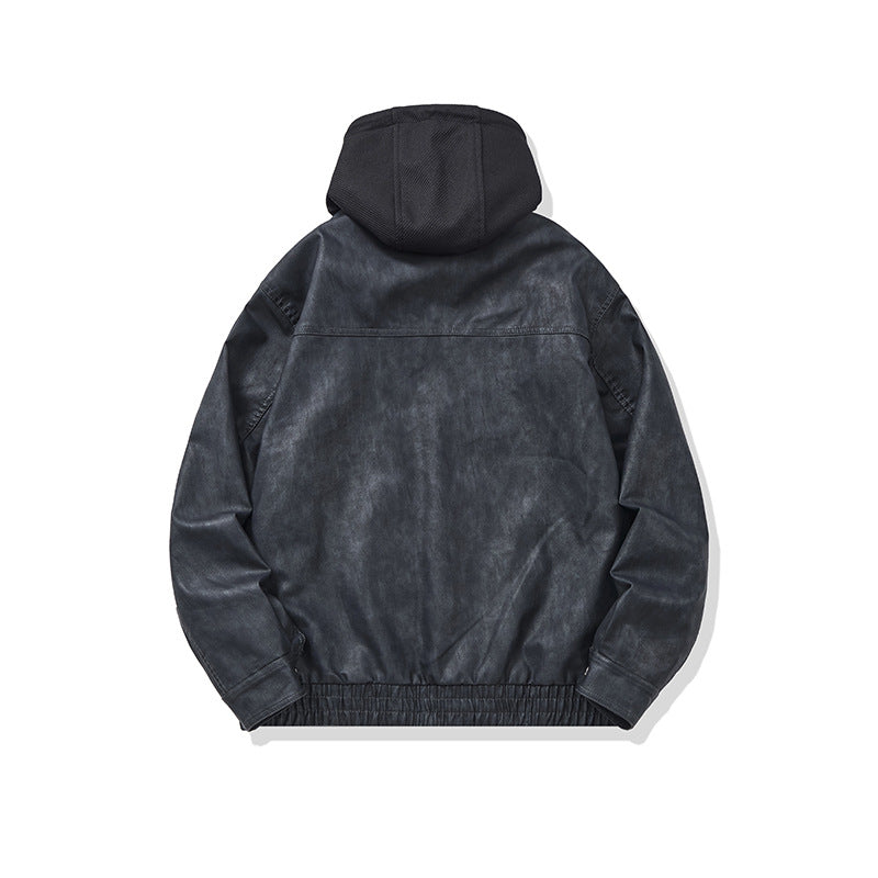 Men's Hooded Canvas Blouson in Boxy Cut with Utility Details Chichicherry