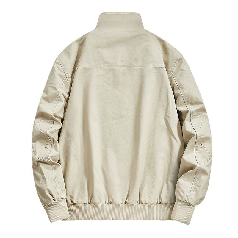 Men's cotton canvas blouson with ribbed cuffs and stand-up collar Chichicherry