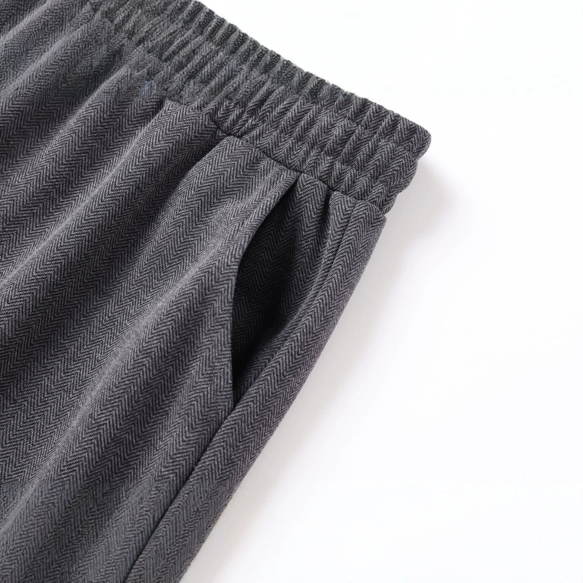 Men's joggers with herringbone pattern, elastic waistband, and drawstring Chichicherry