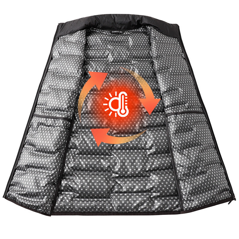 Men's ultralight quilted thermal vest with reflective inner lining and stand-up collar Chichicherry