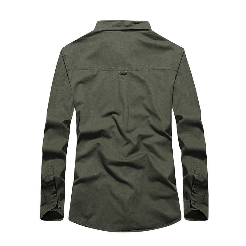Men's Long Utility Shirt with Chest Flap Pockets, Button Front and OFF-ROAD Logo Chichicherry