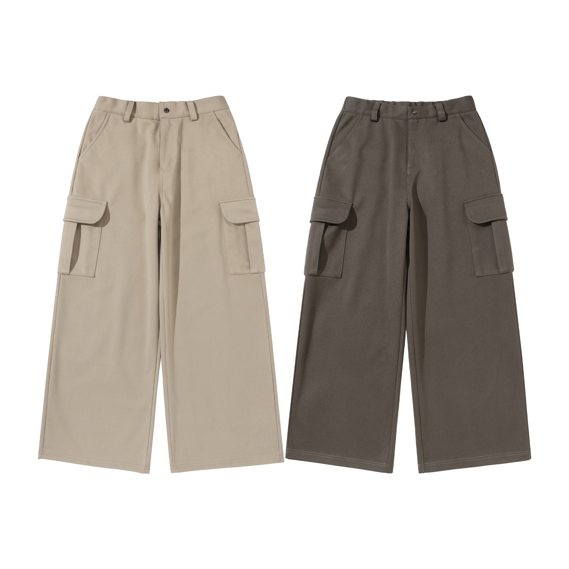 Women's Cropped Cargo Pants with Wide Legs and Patch Pockets Chichicherry