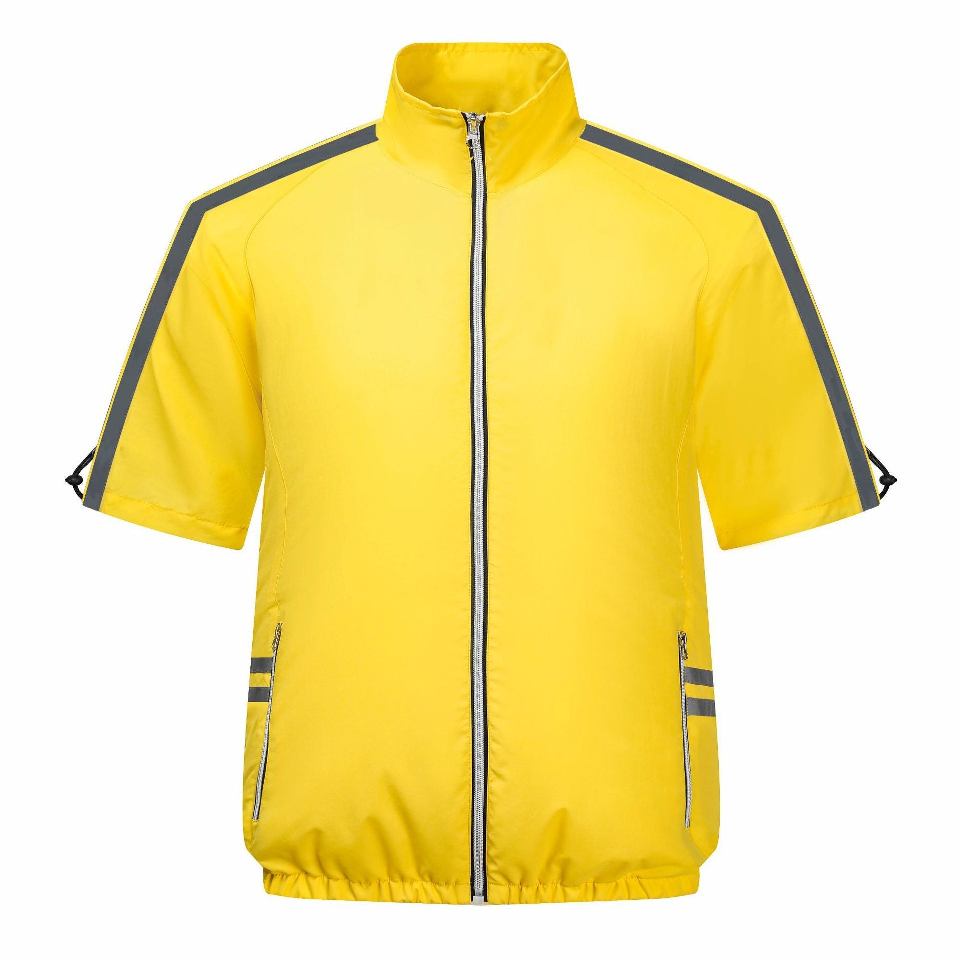 Unisex nan short-sleeve safety vest with reflective stripes and full-length zipper Chichicherry