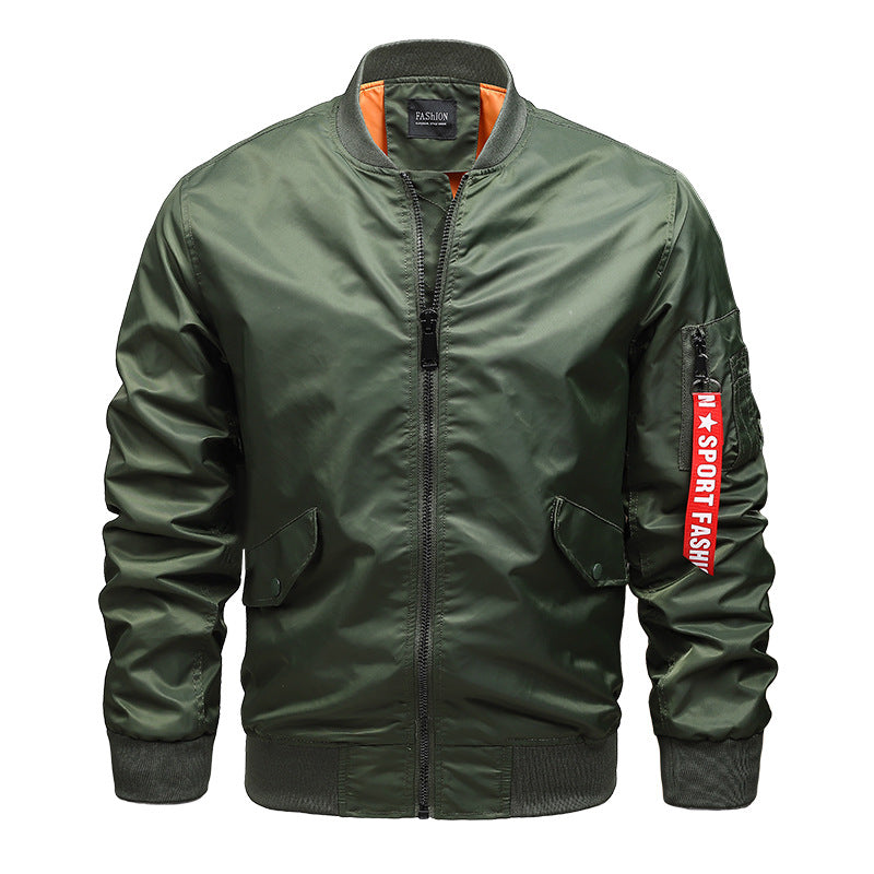 Men's lightweight pilot jacket made of high-tech nylon with sleeve organizer and contrasting interior lining Chichicherry