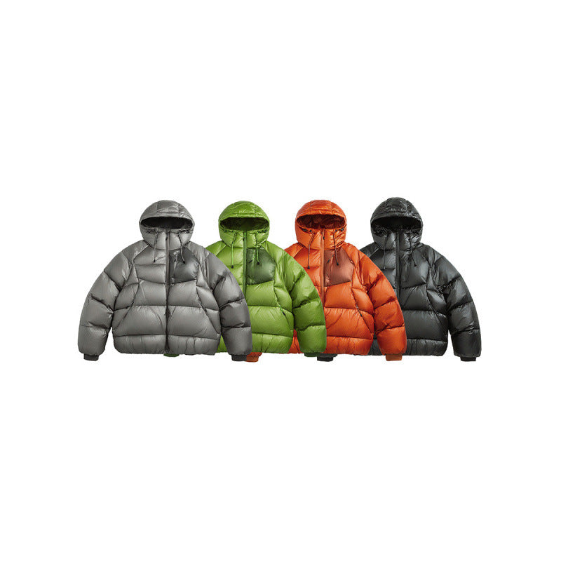 Unisex Quilted Down Jacket with Hood and Lightweight Thermal Insulation Chichicherry