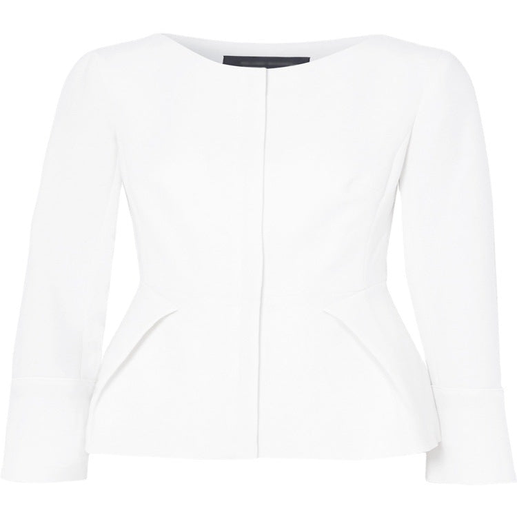 Women's Tailored Peplum Blazer with Concealed Front Chichicherry