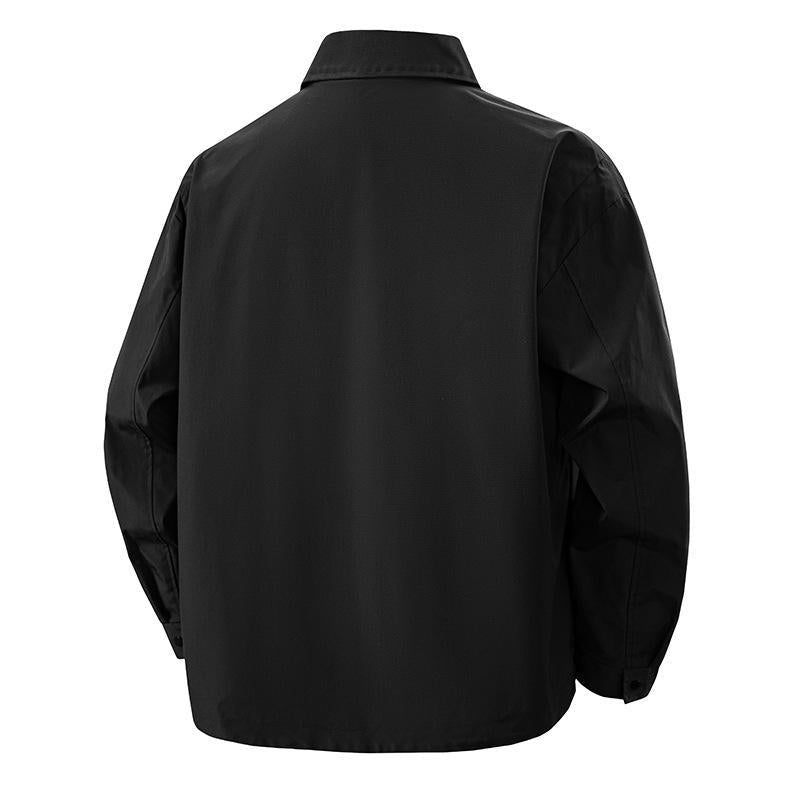 Men's overshirt coach jacket in urban utility style with snap button placket and angled zip pocket Chichicherry