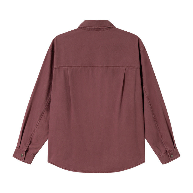 Women's relaxed shirt jacket made of cotton twill with asymmetric breast pocket Chichicherry