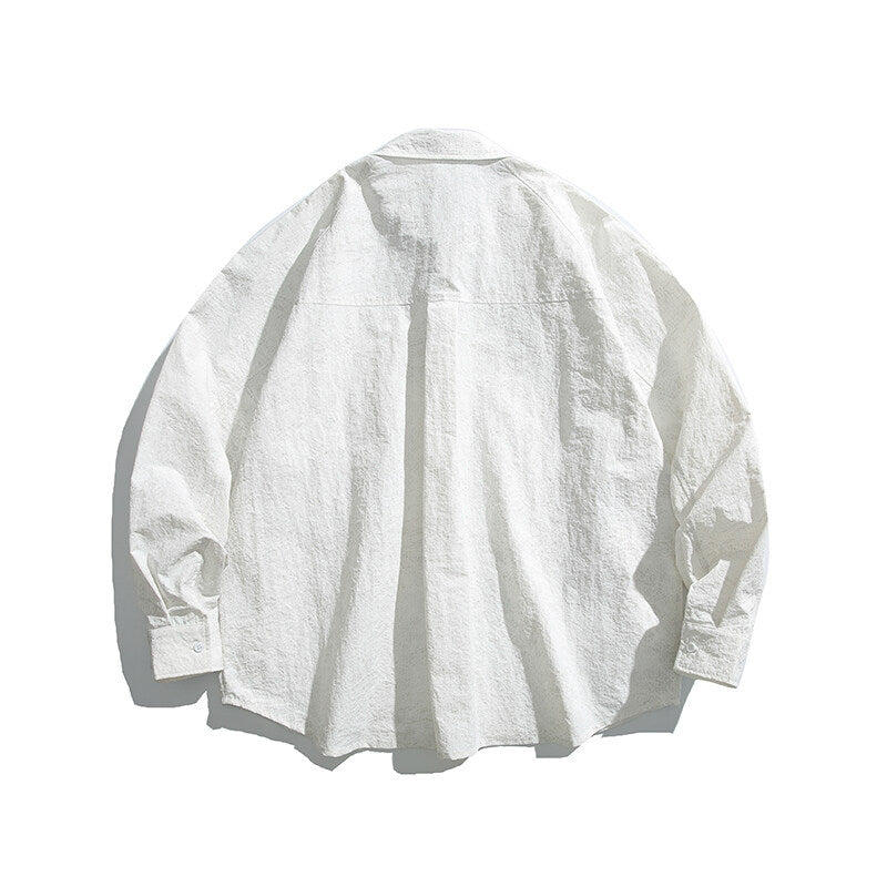 Unisex Boxy Overshirt Jacket with D-Ring and Hidden Chest Pocket Chichicherry