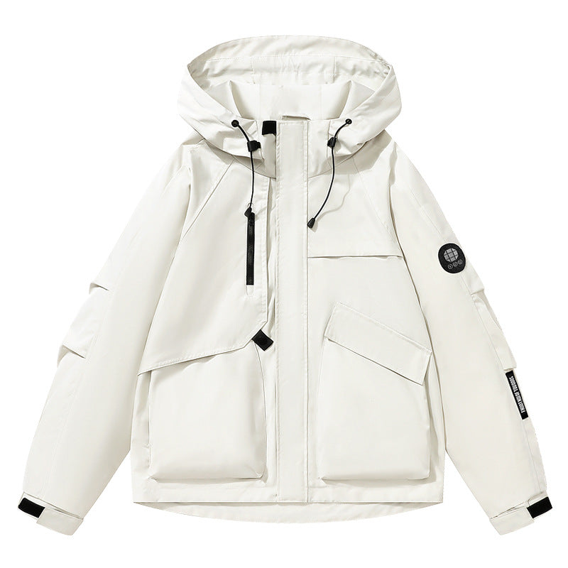 Women's Utility Softshell Jacket with Hood, Water-Repellent Membrane and Multifunction Pockets Chichicherry