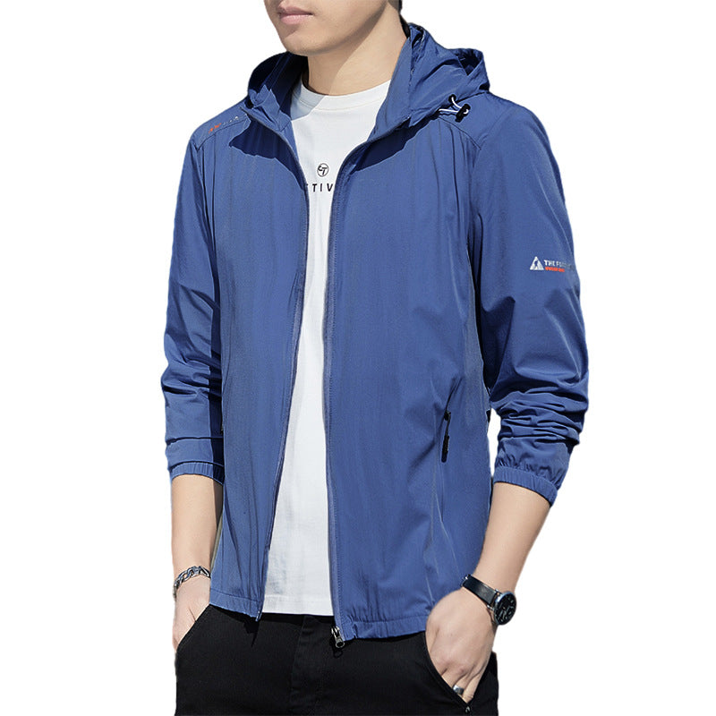 Men's Ultralight Wind and Rain Jacket with Hood, Packable and Zipper Pockets Chichicherry