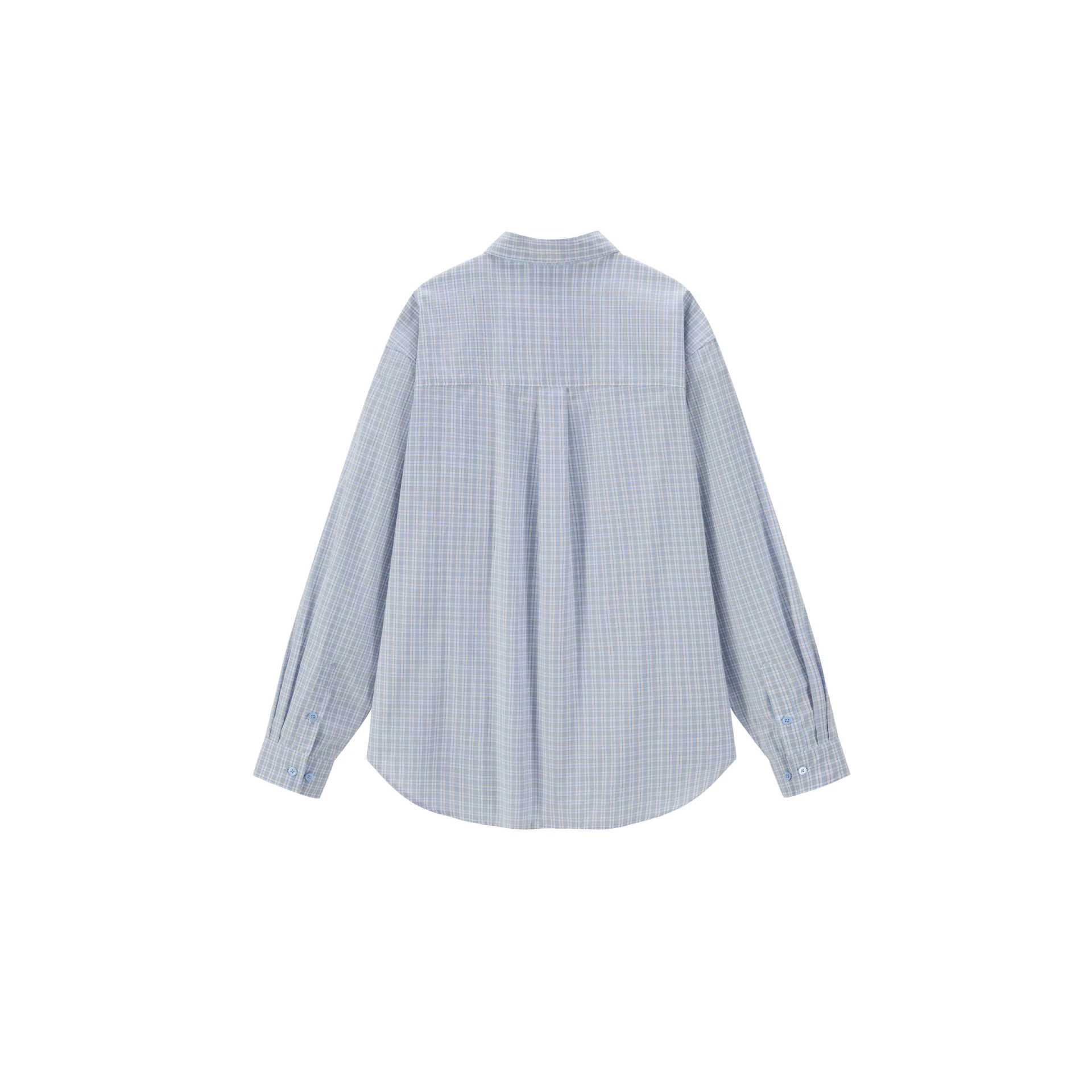 Unisex Oversized Check Shirt with Boxy Cut and Applied Chest Pocket Chichicherry