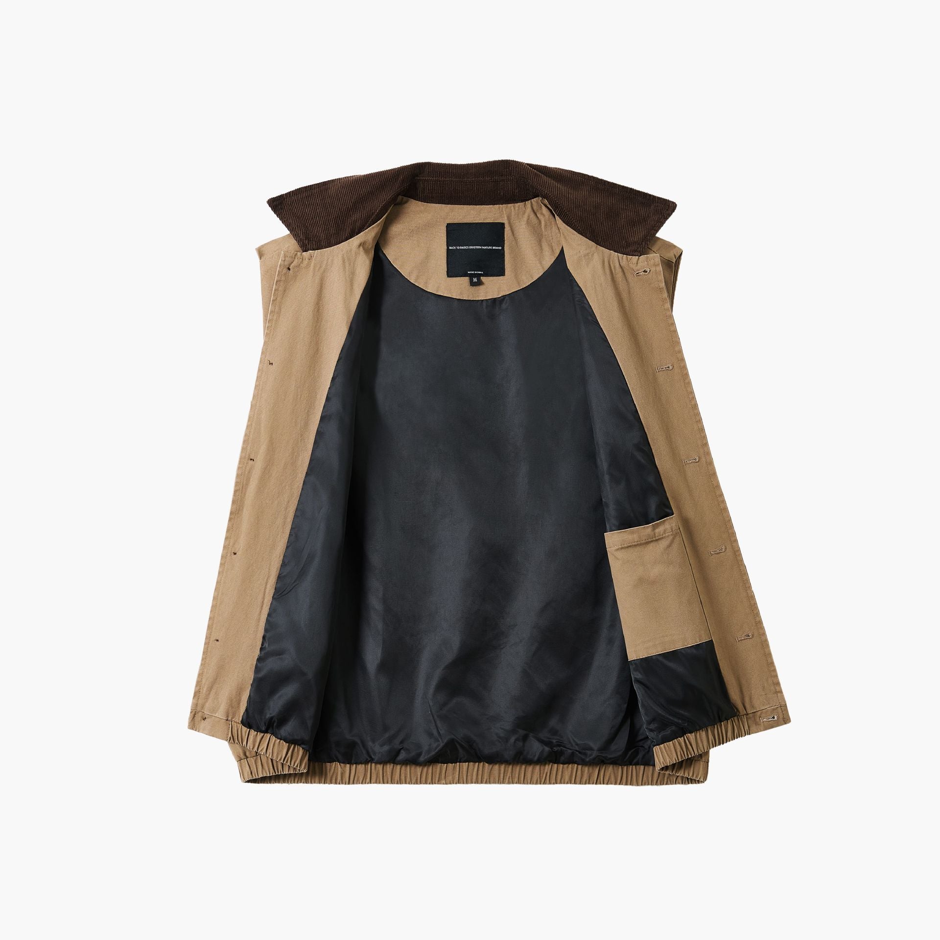 Men's Utilitarian Vest with Cord Collar and Generous Pockets Chichicherry