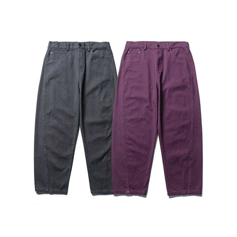 Men's tapered twill pants with high waist and five pockets Chichicherry