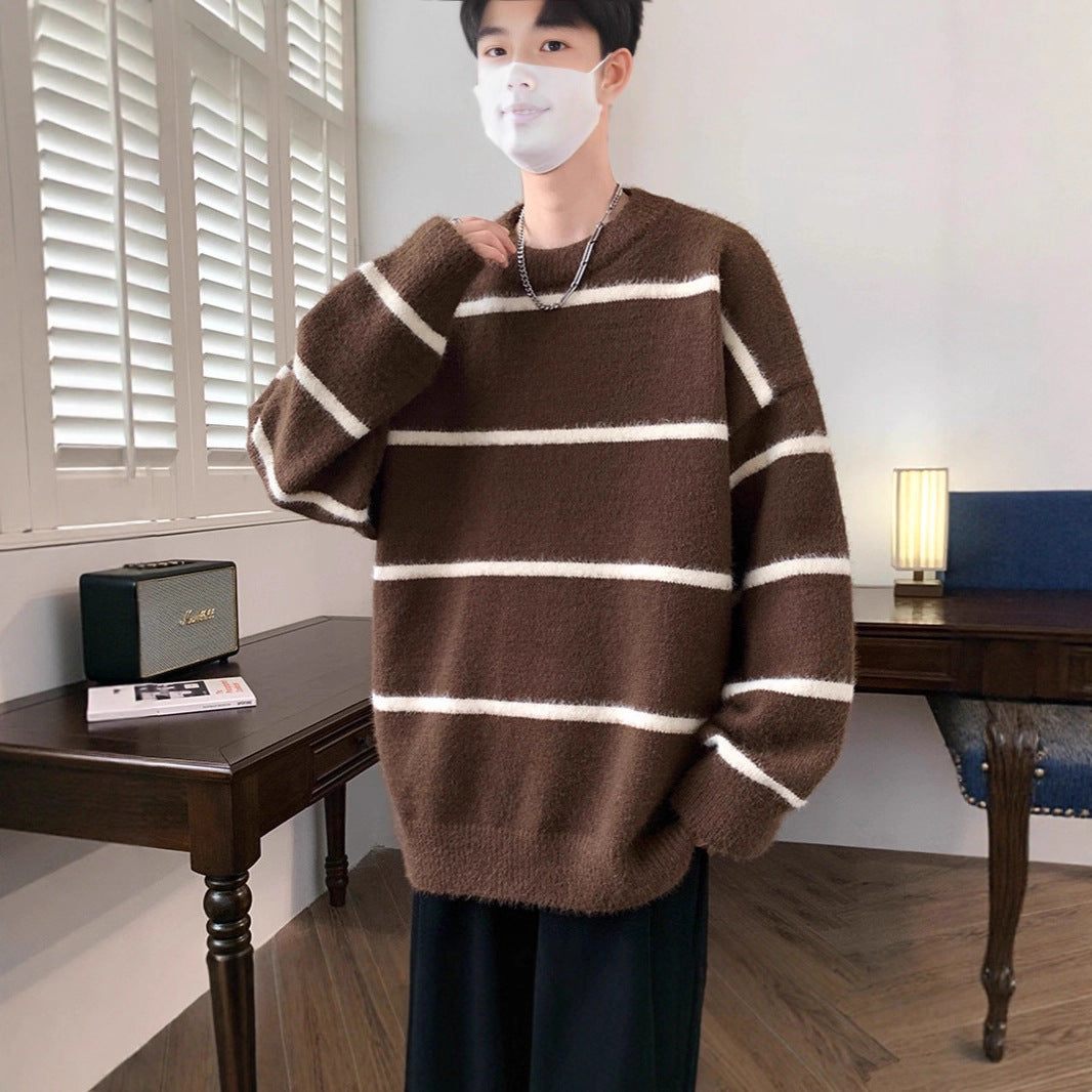Unisex Oversized Knit Sweater with Striped Design Chichicherry
