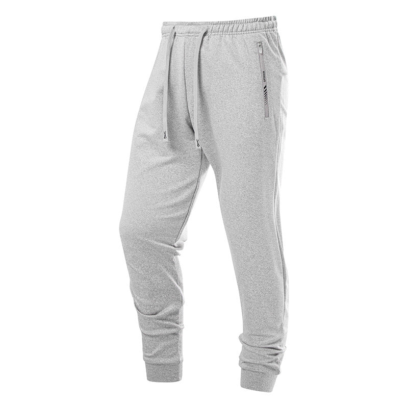 Men's Sporty Jogging Pants with Zipper Pockets, Elastic Waistband, and Slim Fit