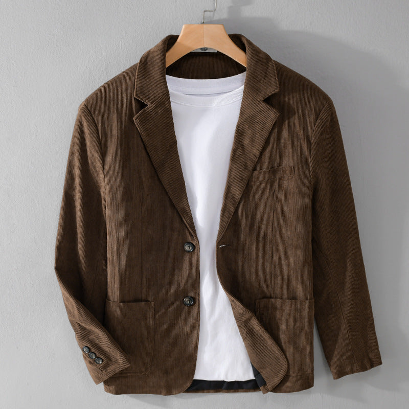 Men's cord jacket in smart-casual style with classic button placket Chichicherry