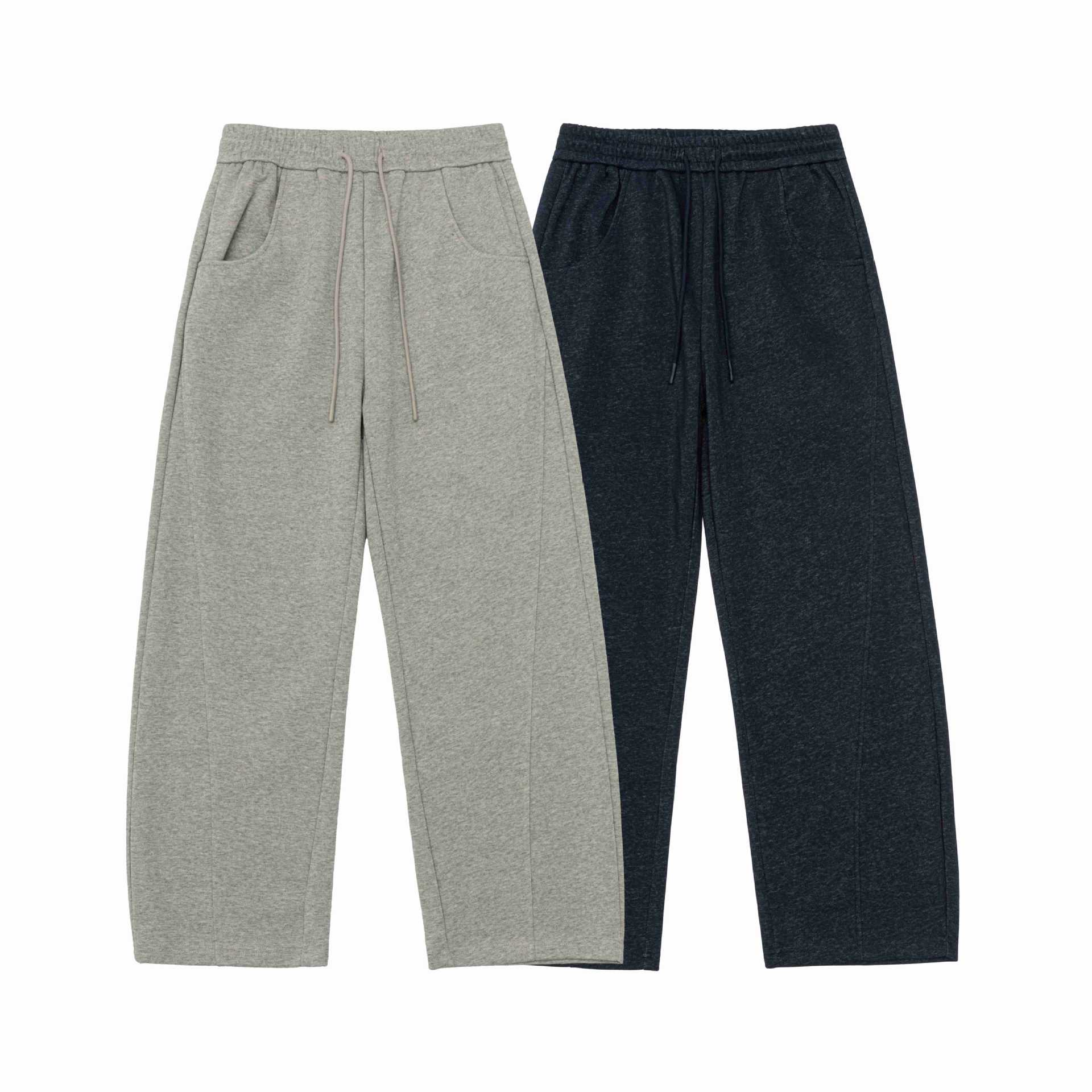 Women's loosely cut sweat culotte with drawstring waistband and pleat seam.