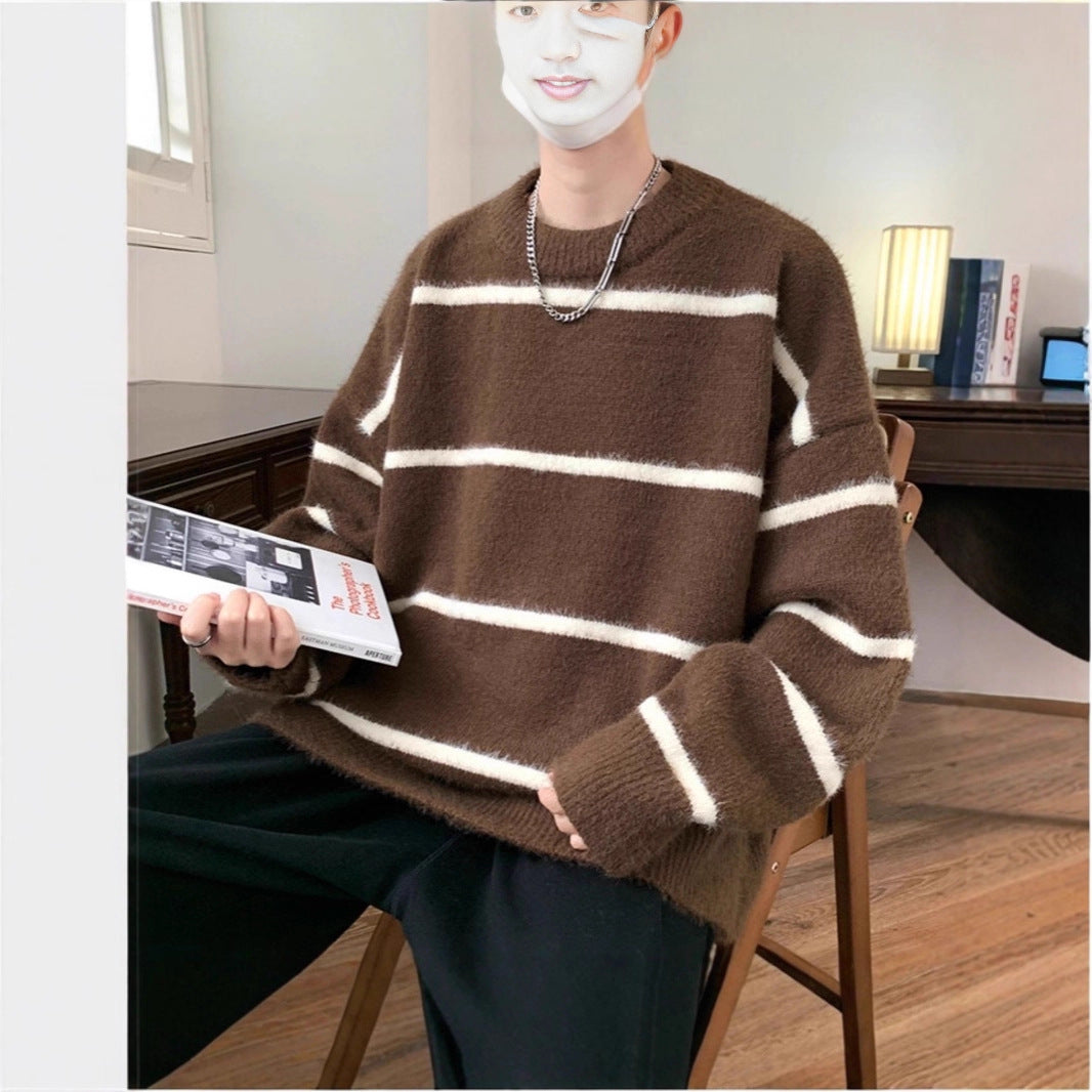 Unisex Oversized Knit Sweater with Striped Design Chichicherry