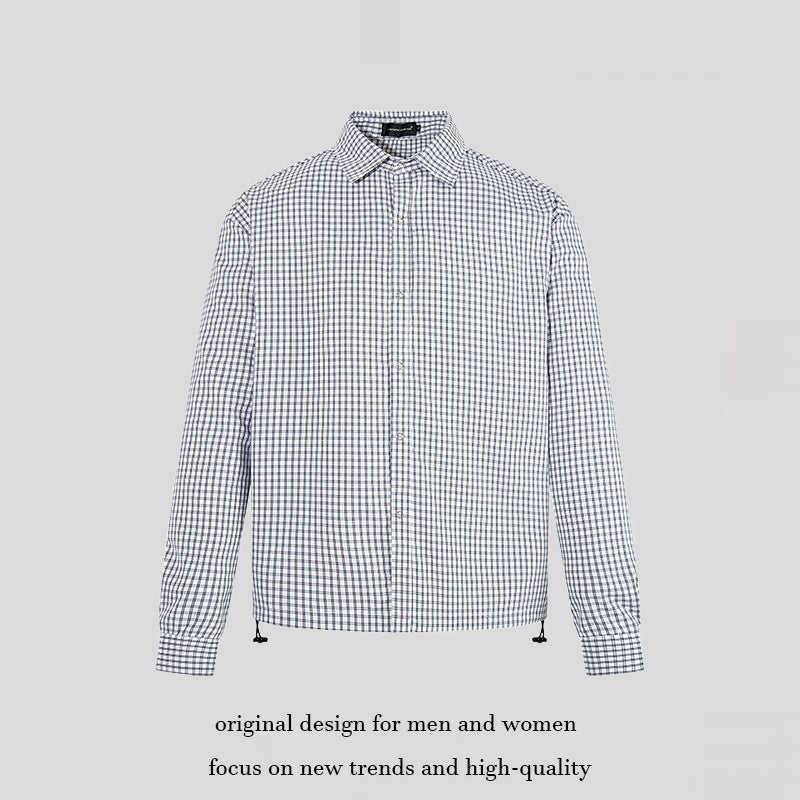 Men's checked shirt with full button placket, adjustable hem, and Kent collar Chichicherry