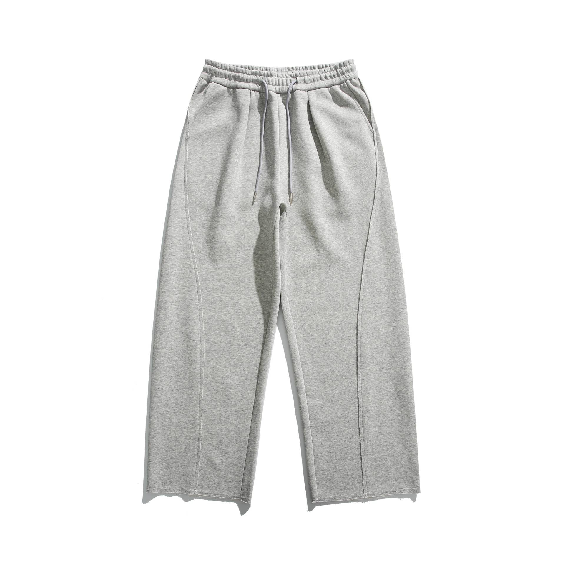 Women's Cropped Sweatpants with Raw Hem, Elastic Waistband and Side Pockets Chichicherry