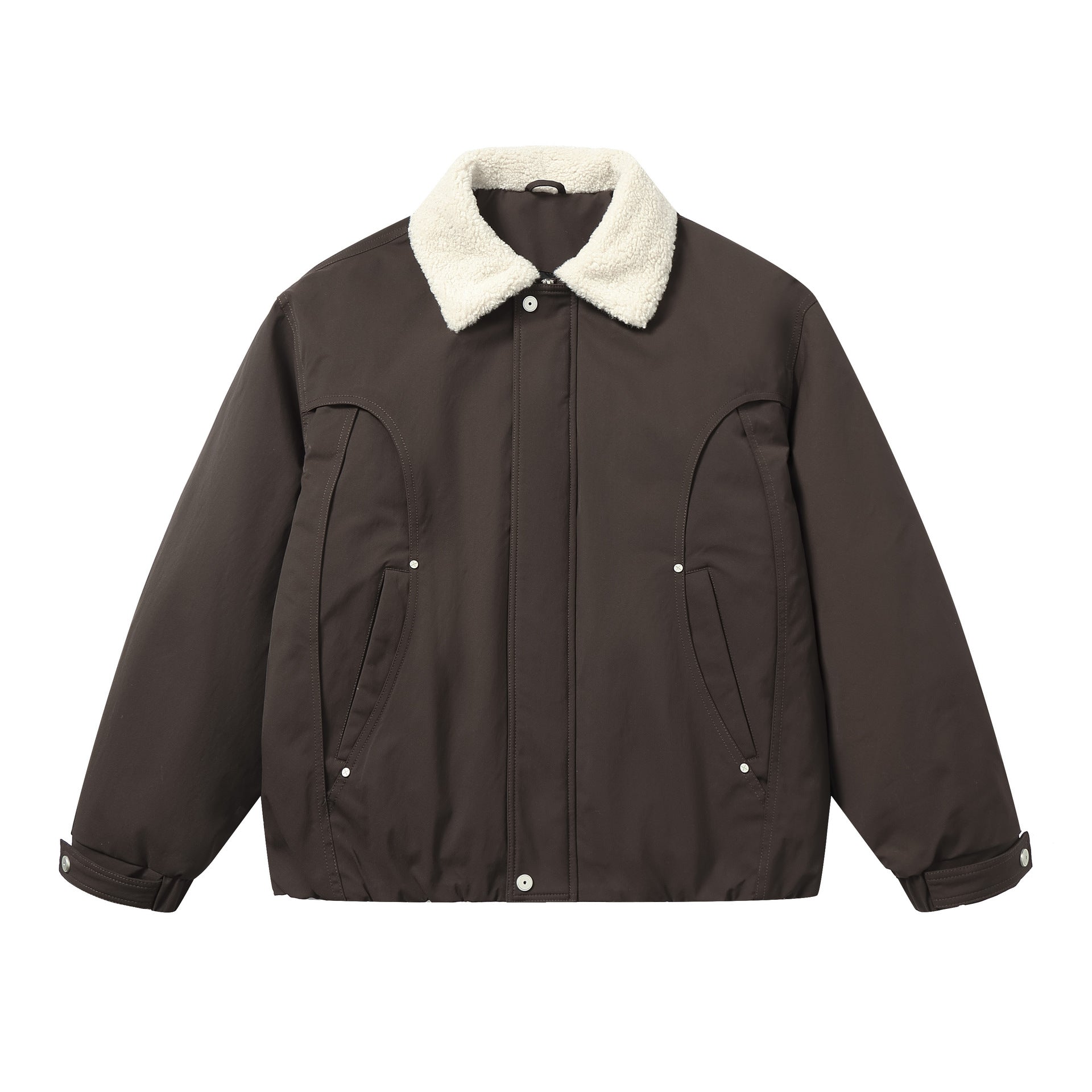 Men's Short Blouson with Sherpa Collar and Utility Pockets Chichicherry