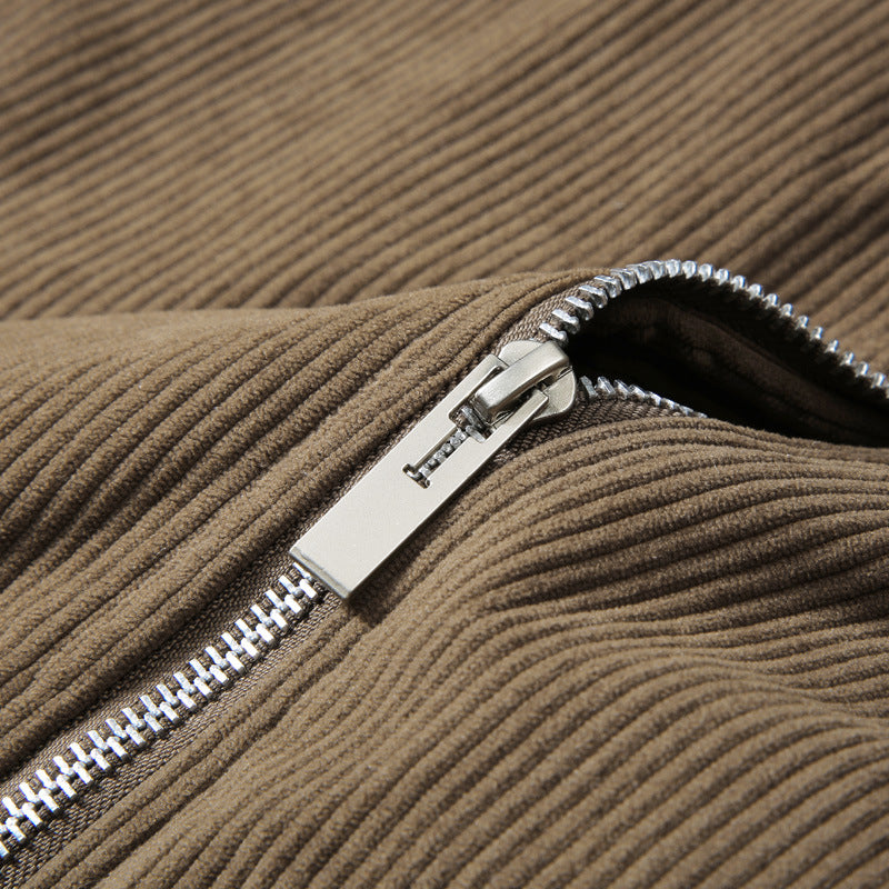 Men's corduroy bomber jacket with zipper, ribbed cuffs, and light padding Chichicherry
