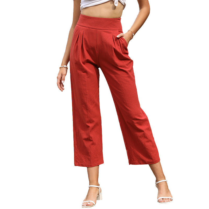 Ladies high-cut culotte pants with wide legs Chichicherry