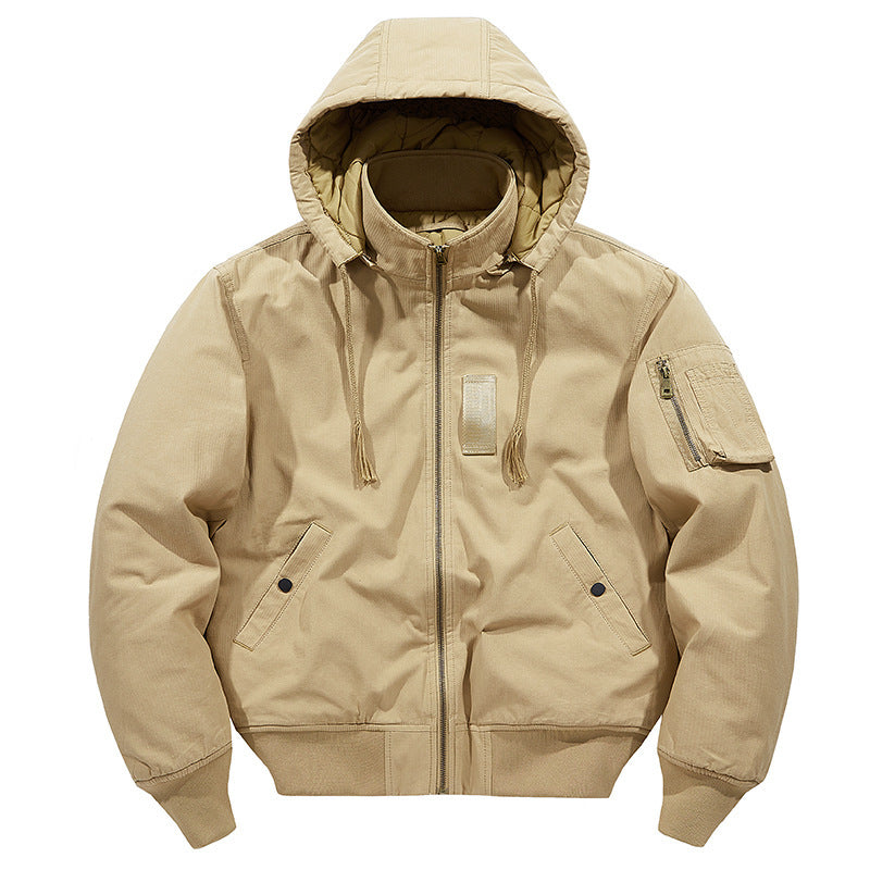 Men's multifunctional field jacket in bomber style with hood and sleeve pocket Chichicherry