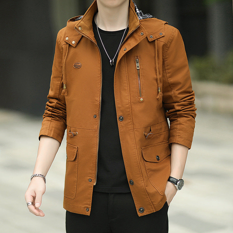 Men's Hooded Canvas Parka in Urban Utility Design Chichicherry