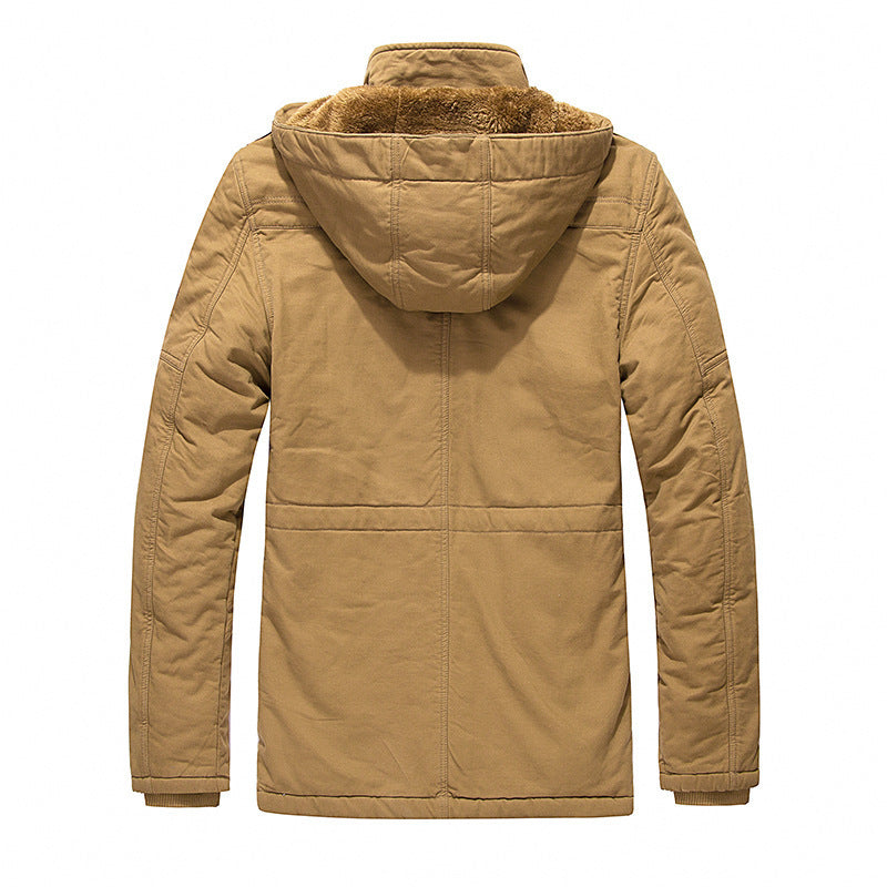 Men's Padded Hooded Parka with Teddy Lining, Utility Pockets and Durable Canvas Look Chichicherry