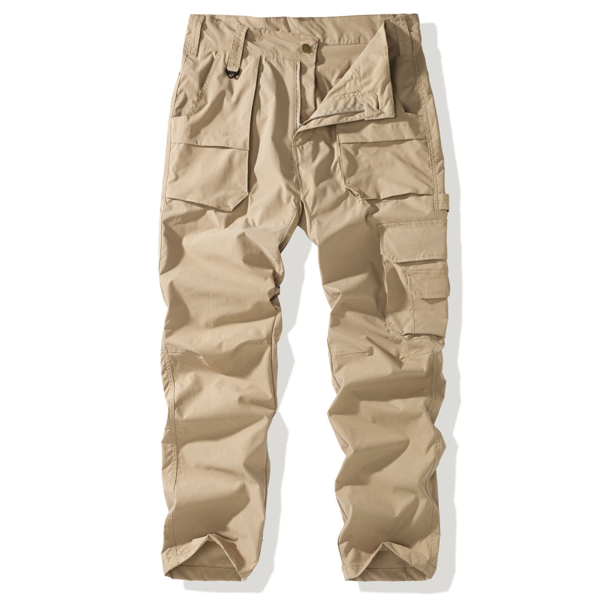 Men's Robust Cargo Pants with Flap Pockets, Knee Inserts, and Straight Cut Chichicherry