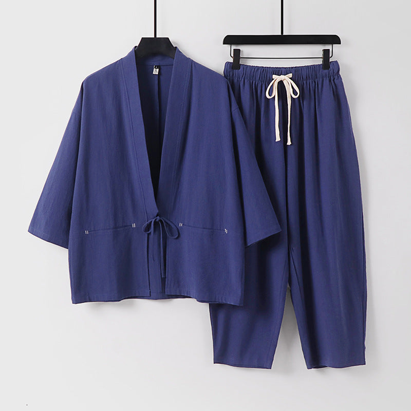 Unisex Kimono-Lounge-Set with short jacket and elastic cord pants Chichicherry
