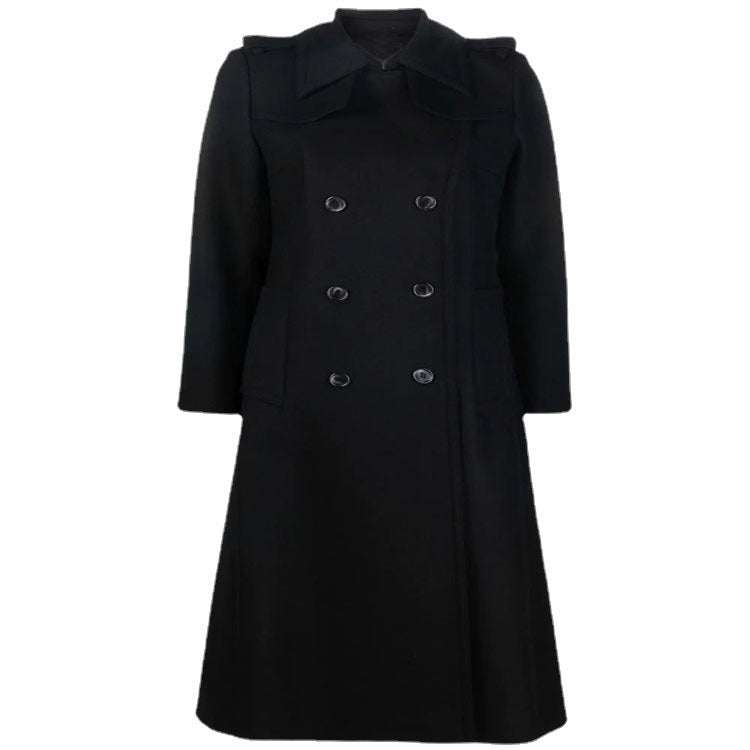 Women's trench coat-style overcoat with defined waist and shoulder straps Chichicherry