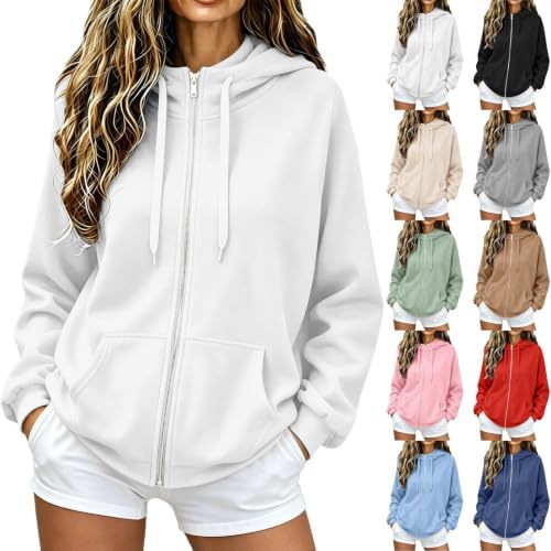 Women's Oversize Zip Hoodie made of Microfleece with Kangaroo Pockets Chichicherry