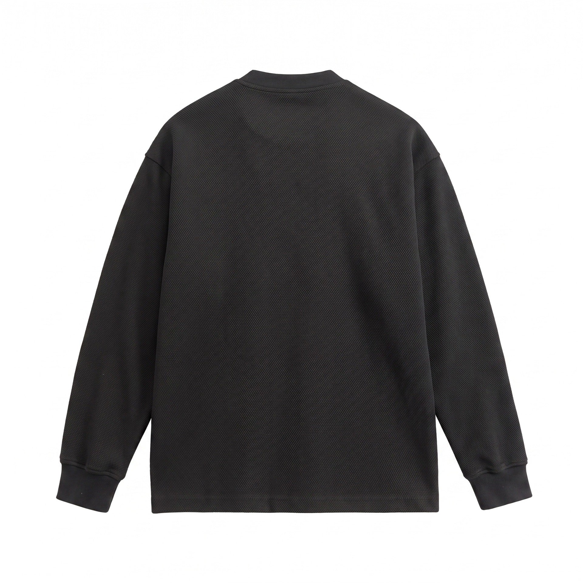 Unisex Structured Henley Sweater with Button Placket and Ribbed Stand Collar Chichicherry