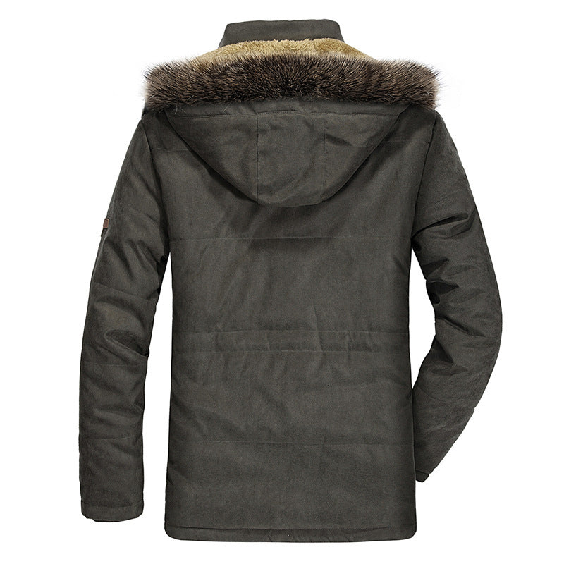 Men's high-quality winter parka in canvas style with removable faux fur collar and thermal lining Chichicherry