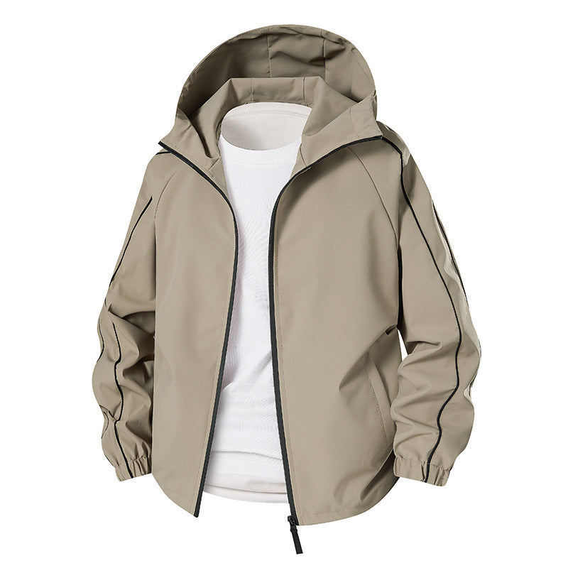 Herren Leichte Softshell-Outdoorjacke mit Kapuze, elastischen Bündchen und durchgehendem Reißverschluss Chichicherry
